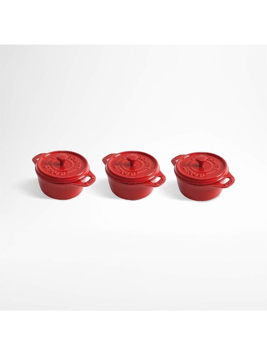 Staub Other - Red Staub Ceramic Mini Cocotte Dutch Oven Ramekin 3-Piece Set 10cm NWT